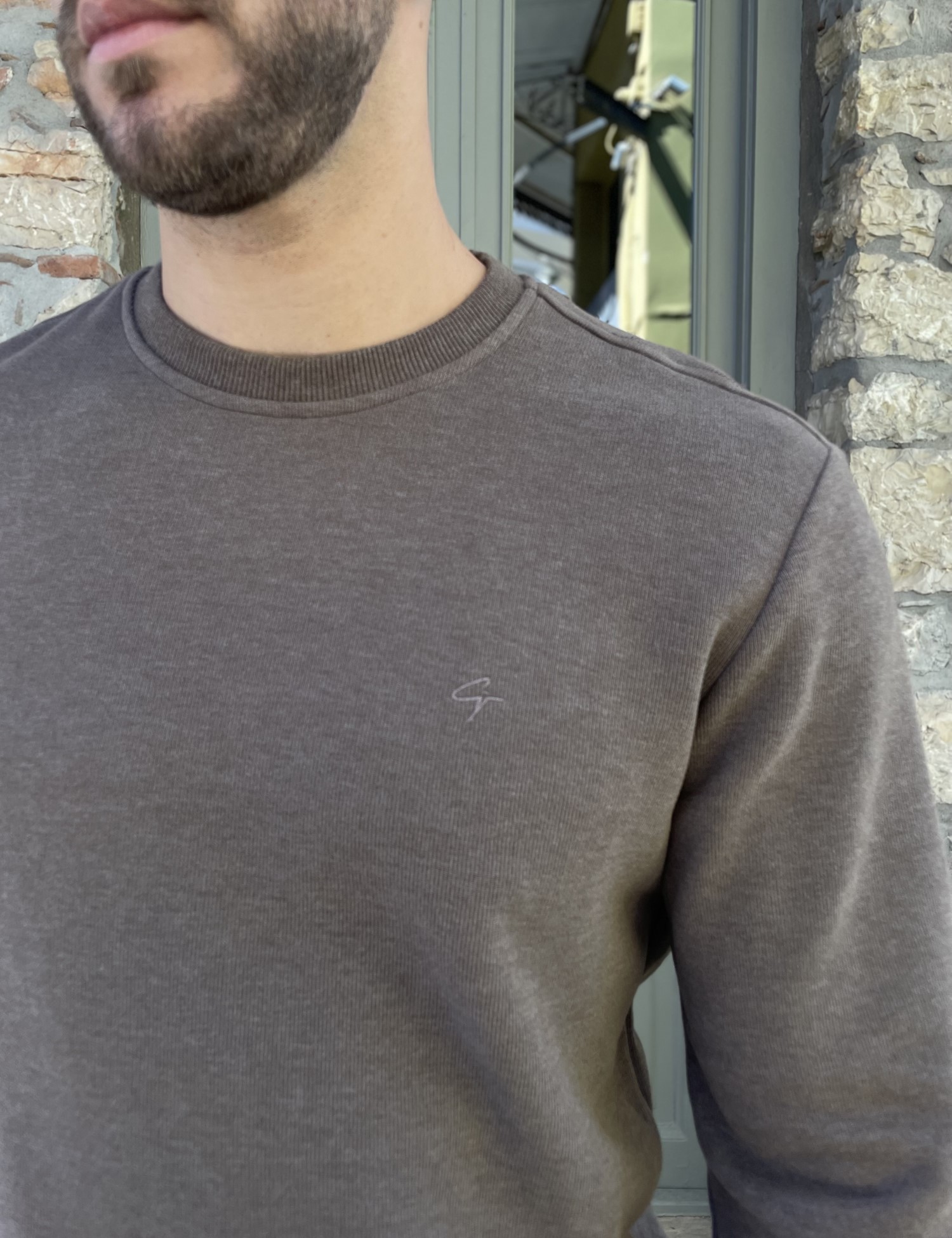 Ανδρική πούρο πλεκτή βαμβακερή μακρυμάνικη μπλούζα plus size 2308Q φωτογραφία